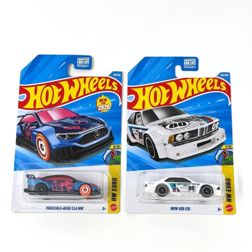Hot Wheels BMW 635 CSi Mercedes-Benz CLA HW Diecast Cars HW Euro White Blue 1:64